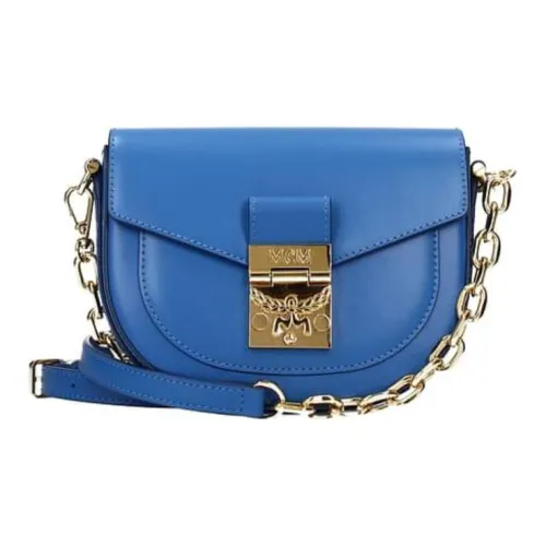 MCM Patricia Visetos Кожа Сумка через плечо Мини Женская Синяя