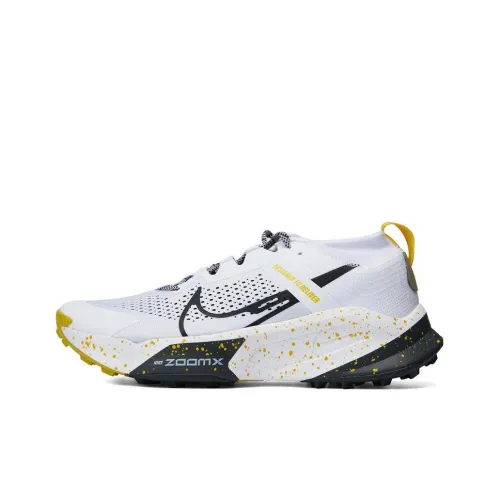 Nike ZoomX Zegama Trail Low Top Trail Беговые кроссовки Мужские Белый Черный Желтый