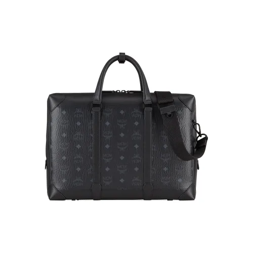 MCM Soft Berlin Visetos Покрытый холст Сумка через плечо Средний Мужской Черный