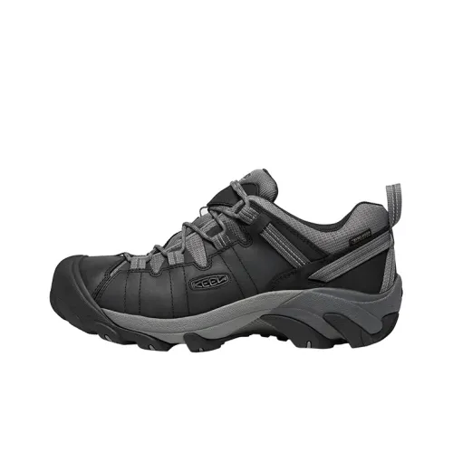 KEEN Targhee II WP Slip-resistant Low Top Hiking Shoes Streetwear Men's Black Gray KEEN Targhee II WP Низкий слайп-резистентный топ для походов уличная обувь мужская черный серый
