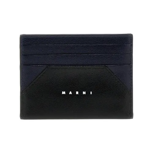 MARNI Телячья кожа Держатель для карт Держатель для карт Мужской Синий Черный