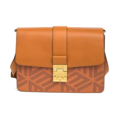 MCM Tracy Visetos Телячья кожа Сумка через плечо Средняя Женская Коньячный Коричневый