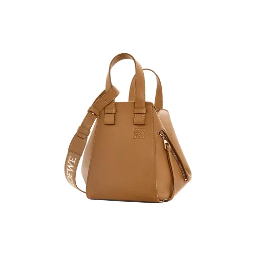 LOEWE Hammock Сатин Коровья кожа Сумка через плечо Сумка Обычный Женские Коричневый