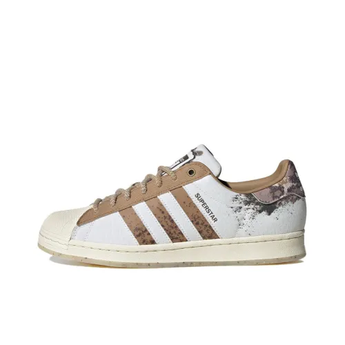 Adidas Originals SUPERSTAR Low Топ Скейтборд Кроссовки Унисекс Белый Коричневый
