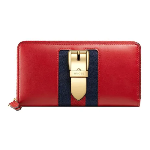 GUCCI Sylvie Кошелек из коровьей кожи стандартный женский красный