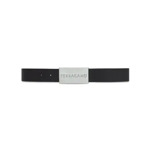 Ferragamo Ремни из коровьей кожи, черные, мужские