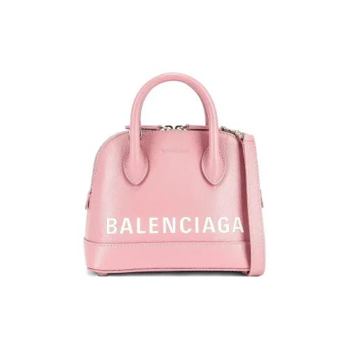 Balenciaga Ville Личи Коровья кожа Купольная сумка Сумка через плечо Сумка Экстра Маленькая Женская Розовая