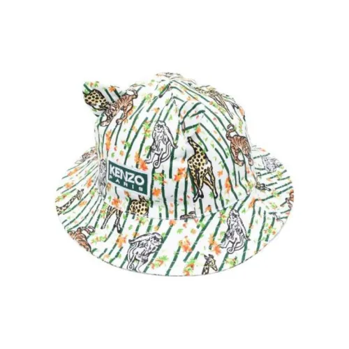 KENZO Cotton Bucket Hats Белый Kids