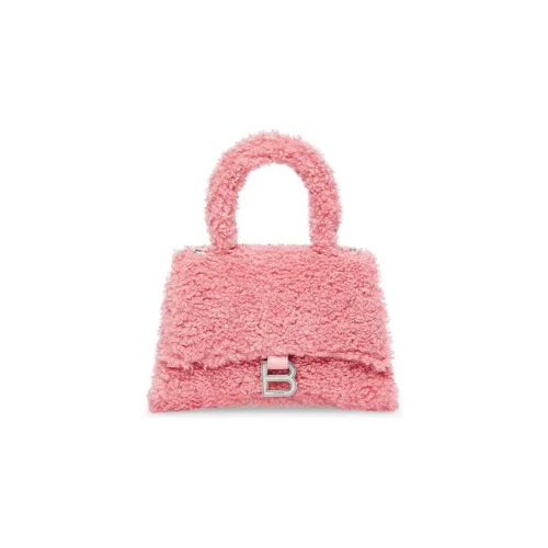 Balenciaga HOURGLASS Овчина с Полиэстером Сумка через плечо Сумка Обычная Женская Розовая