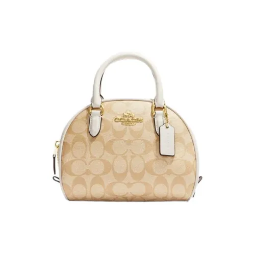 COACH Sydney Холст и кожа Сумка-купол Сумка Сумка через плечо Сумка через плечо Маленькая Женская Хаки