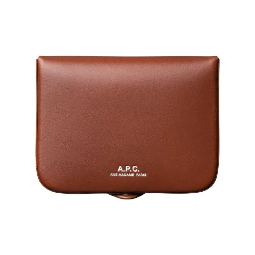 A.P.C. Joint Paragraph Коровья кожа Монетница Кошелек Мужской Коричневый