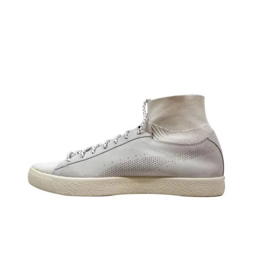 PUMA Clyde X Bkrw Устойчивые к истиранию высокие кроссовки для скейтбординга унисекс белые