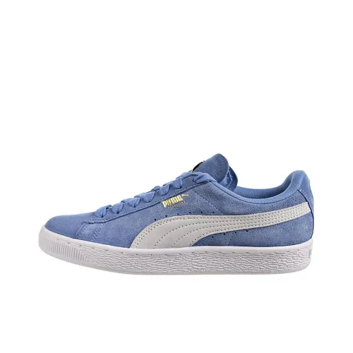 PUMA Suede Series Классические Низкие Кроссовки для Скейтбординга Унисекс Синие Белые