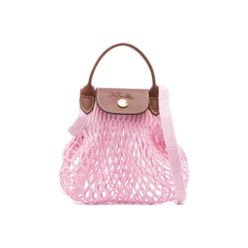 LONGCHAMP Le Pliage Filet Хлопок с коровьей кожей цветовая комбинация сумка через плечо сумка через плечо мини женская розовый