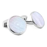 Guilt engraved mother-of-pearl запонки [Серебряная версия]