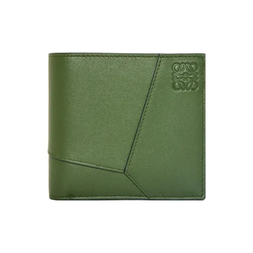 LOEWE Пазл Телячья кожа Кошелек Мужской Охотничий зеленый