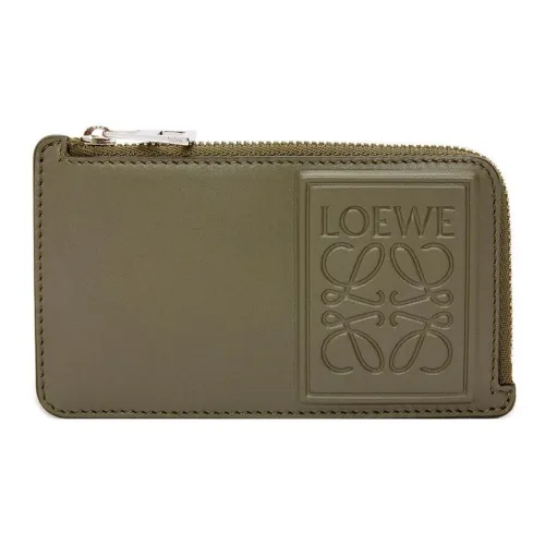 LOEWE Сатин Телячья кожа Кошелек Держатель для карт Мужской Хаки зеленый