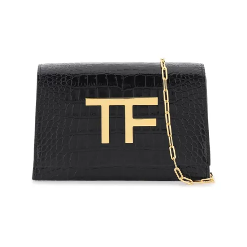 TF Крокодиловый узор Кожа Сумка через плечо Сумка на плечо Женская Черная