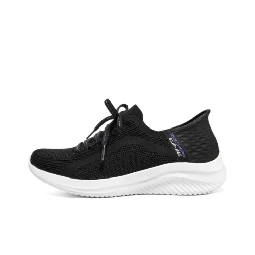 Skechers Ultra Flex 3,0 Hands Бесплатно Slip ins Низкий Топ Повседневный Женский Черный Белый