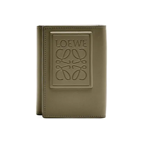 LOEWE Сатин Телячья кожа Кошелек Мужской Хаки зеленый