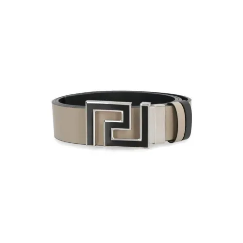 VERSACE Телячья кожа Кожаные ремни Мужской Бежевый 4CM