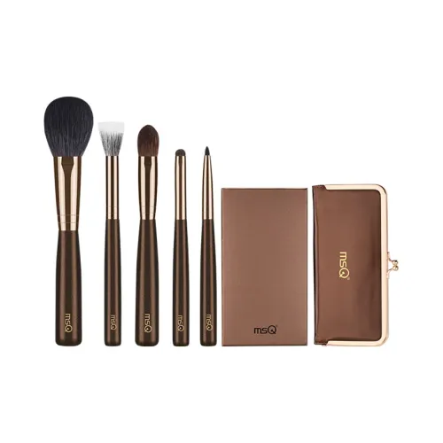 MSQ Travel Season Позолоченный Набор кистей для макияжа из мягкой щетины 5 штук для путешествий
