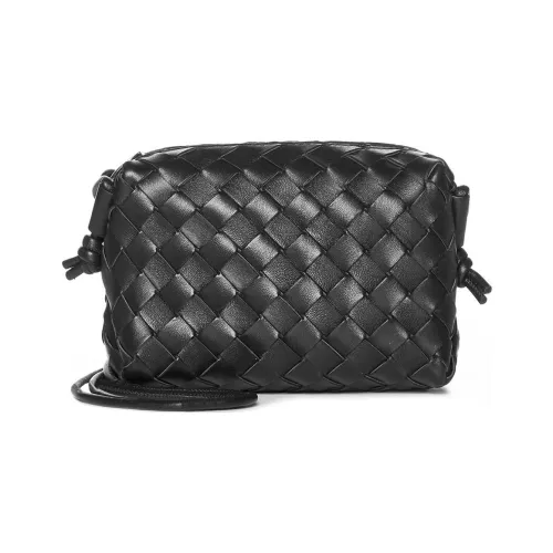 Bottega Veneta Loop кожа Camera сумка для хранения ручная сумка на плечо мини женская черный