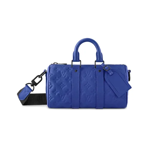 LOUIS VUITTON Keepall Коровья кожа Сумка через плечо Сумка Мужская Темно-синий