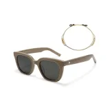 Цвет ириски (с золотым рутилированным кварцем, жемчужная цепочка для очков).