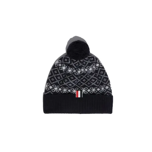THOM BROWNE Шерстяные шапки-бини Черный Унисекс