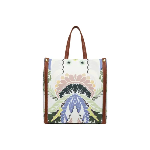 Valentino Холст Кожа Тоут Сумка Сумка для покупок Холст Сумка Мужская Многоцветная