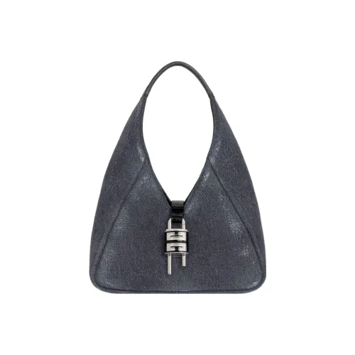 Givenchy Hobo Worn Denim Wash Hobo Bag Single Shoulder Mini Women's Black