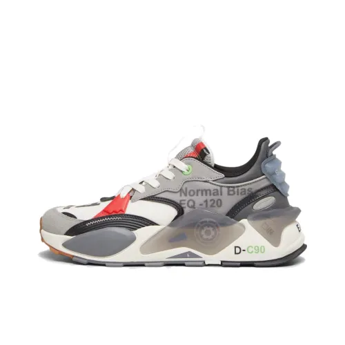 PUMA RS XL Cassette Tape Everyday Амортизация Низкий Топ Повседневная Обувь Мужская Серый Белый