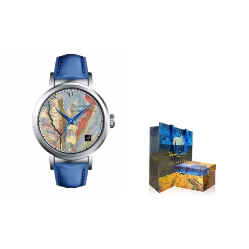 VAN GOGH Craftsman Series Наручные часы Кварцевый механизм Натуральная кожа Ремешок Синий циферблат Женские часы I SLLV 03