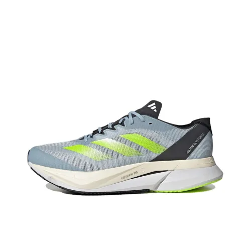 Adidas Adizero Boston 12 Slip-Resistant Low Top Carbon Plate Беговые кроссовки Unisex Blue Yellow