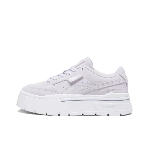 PUMA MAYZE STACK Suede Низкие Кроссовки для Скейтбординга Женские Фиолетовые Белые