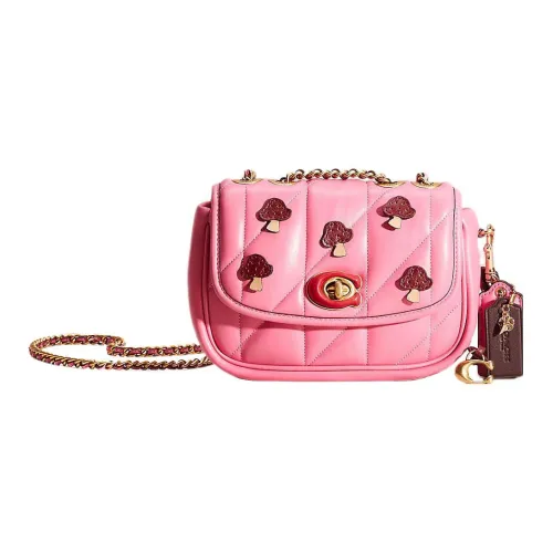 COACH Напп Кожа Подушка Сумка Сумка через плечо Маленькая Женская Розовая