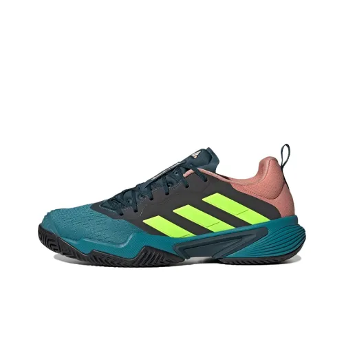 Adidas Barricade Slip-Resistant Abrasion-Resistant Low-Top Tennis Shoes Men's Green Yellow Adidas Barricade Противоскользящие Износостойкие Низкие Кроссовки для тенниса Мужские Зеленый Желтый