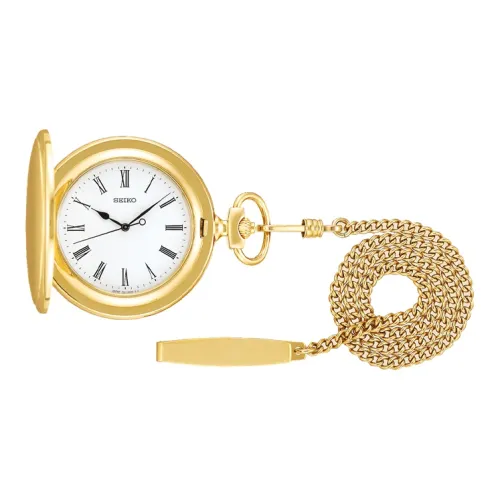 SEIKO Кварцевый механизм Нержавеющая сталь Карманный часы 47,6*45*10,9 мм Мужские часы Золото SAPQ008