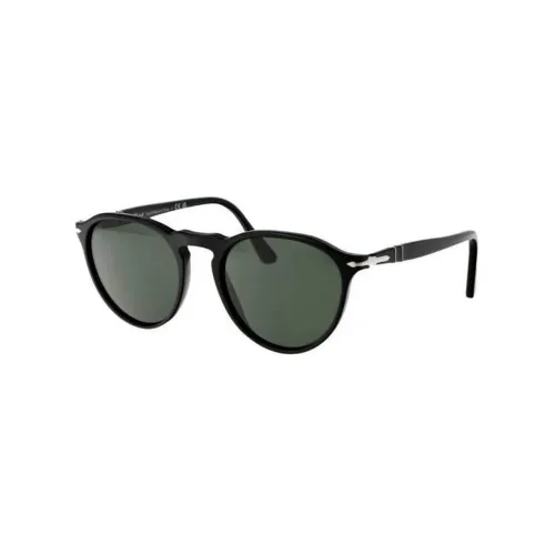PERSOL Ацетат Круглые Солнцезащитные очки Женские Черные