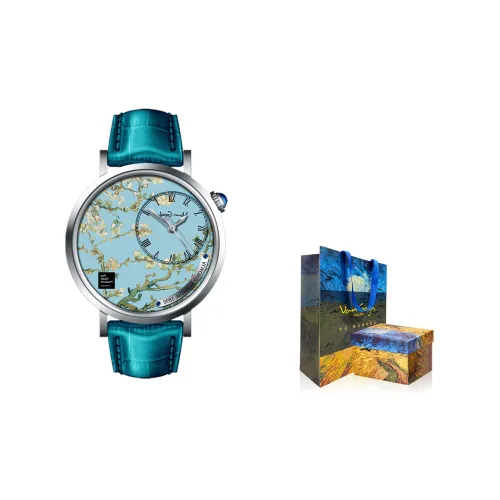 Ван Гог Кварцевый механизм Женские часы Painting Dream Collection 34 мм Синий