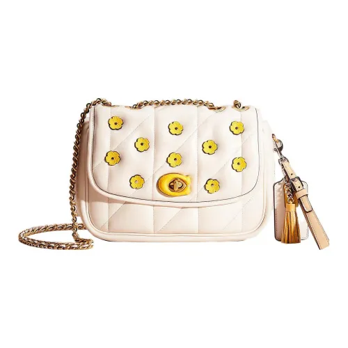 COACH Madison Напп Кожа Подушка Сумка Сумка через плечо Средняя Женская Кремово-белая