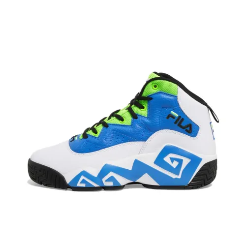 FILA Mashburn High Топ Винтажные Баскетбольные Кроссовки Мужские Белые Синие