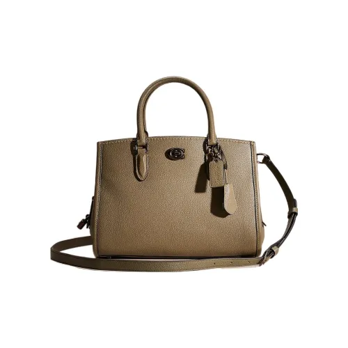 COACH Brooke Пескоструйная кожа Тоут Сумка Сумка для покупок Сумка Сумка через плечо Сумка через плечо Средний Женская Армейский зеленый