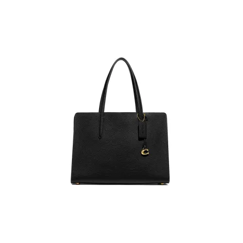 COACH Кожа Тоут Сумка Сумка для покупок Сумка Сумка через плечо Женская Черная