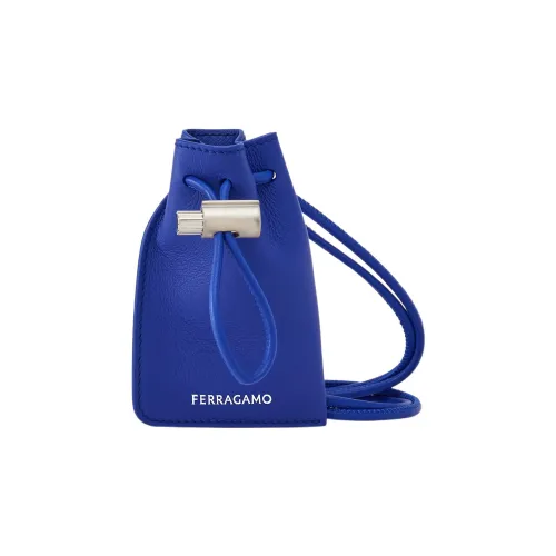 Ferragamo Коровья кожа крупнозернистая ведрообразная сумка сумка через плечо мини мужская синяя