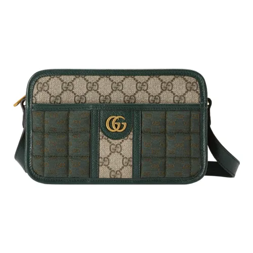 GUCCI Canvas с кожаными вставками холщовая сумка сумка через плечо мужская зеленая