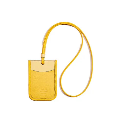 COACH Lanyard Кожа Халтер Удостоверение личности HOLDER Женские Желтый