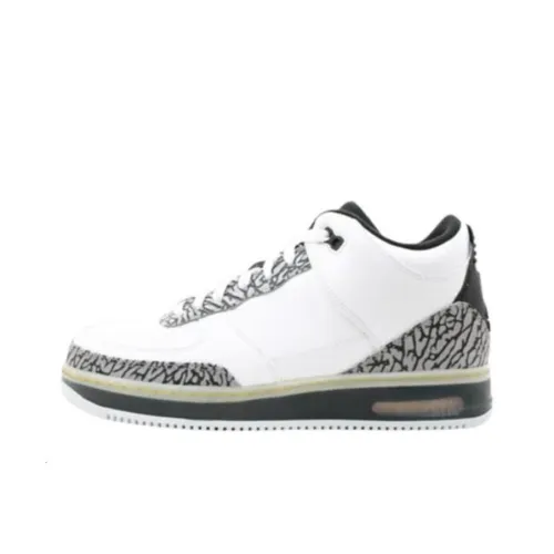 Jordan Air Джордан Fusion 3 Амортизация Износостойкий MID Топ Винтажные баскетбольные кроссовки Мужской Белый