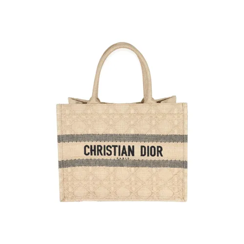 DIOR BookTote Рафия Трава Тоут Сумка Большая Женская Золото Черный